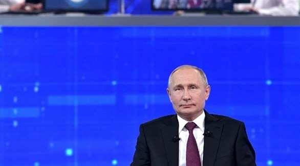 الرئيس الروسي فلاديمير بوتين متحدثاً في البرنامج التلفزيوني اليوم (روسيا توداي)