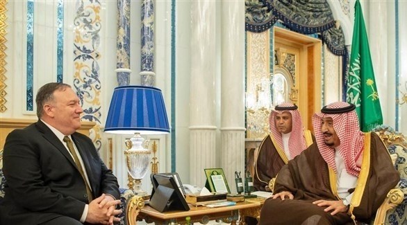 الملك سلمان بن عبد العزيز يستقبل بومبيو (تويتر)