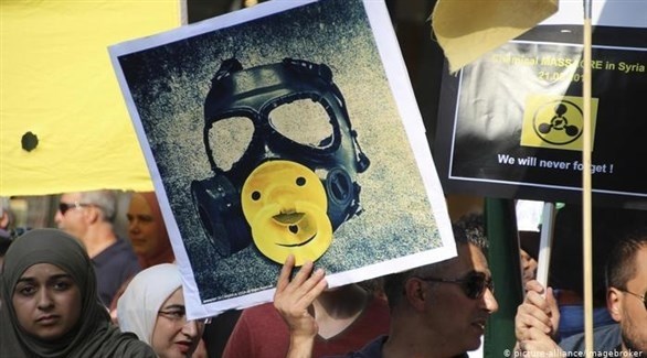 تظاهرة في ألمانيا احتجاجاً على استخدام الأسلحة الكيماوية في سوريا (أرشيف)