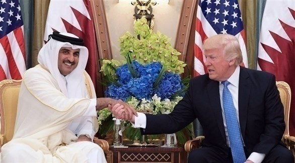 الرئيس الأمريكي دونالد ترامب  وأمير قطر الشيخ تميم بن حمد(أرشيف)