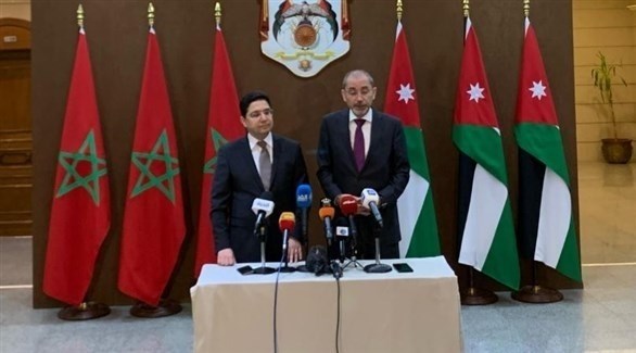 وزير الخارجية الأردني أيمن الصفدي ونظيره المغربي ناصر بوريطة (تويتر)