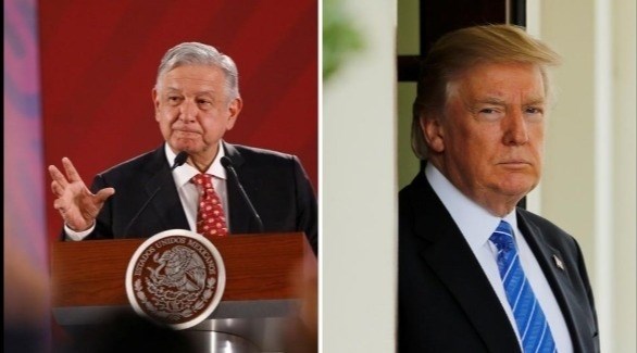 الرئيس الأمريكي ترامب ونظيره المكسيكي أوبرادور (أرشيف)