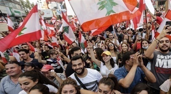 جانب من تظاهرات لبنان (تويتر)