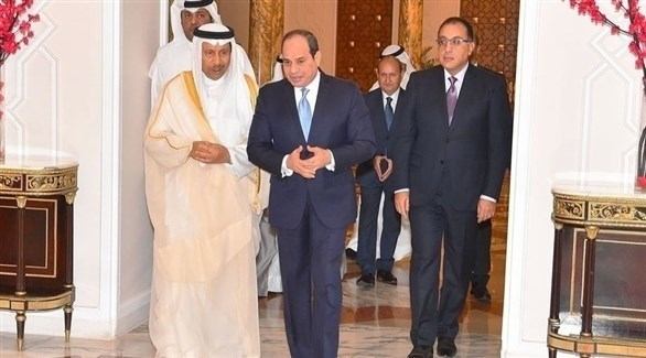 الرئيس المصري عبدالفتاح السيسي ورئيس وزراء الكويت الشيخ جابر المبارك (تويتر)