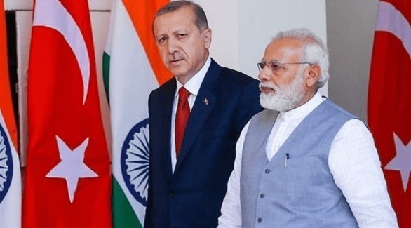 رئيس وزراء الهند ناريندرا مودي والرئيس التركي أردوغان (أرشيف)