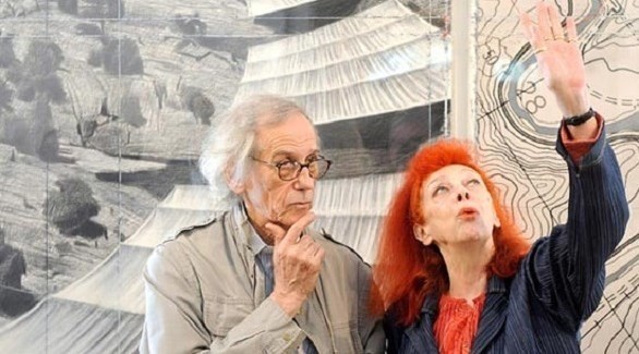 الفنان كريستو وزوجته الراحلة جان كلود. (أرشيف)