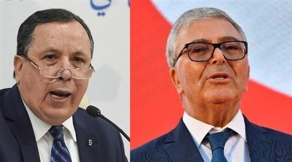 وزير الدفاع التونسي المقال عبد الكريم الزبيدي (يمين) ووزير الخارجية المقال خميس الجهيناوي (أرشيف)