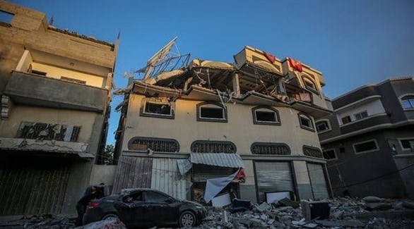 بيت القيادي في الجهاد المستهدف بغارة إسرائيلية في غزة (إ ب أ)