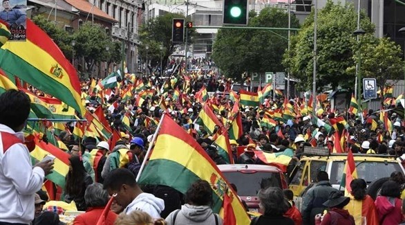 متظاهرون في لاباز عاصمة بوليفيا (أرشيف)