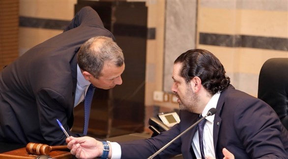 رئيس حكومة تصريف الأعمال سعد الحريري ووزير الخارجية السابق جبران باسيل (أرشيف)