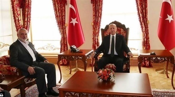 أردوغان يستقبل هنية في إسطنبول دون وضع العلم الفلسطيني (تويتر)