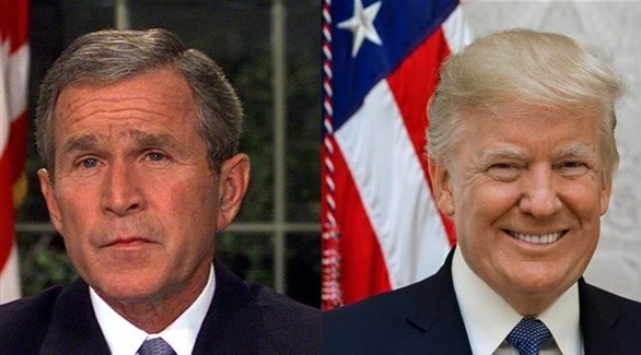 الرئيسان الأمريكي دونالد ترامب والأسبق جورج بوش الإبن (أرشيف)