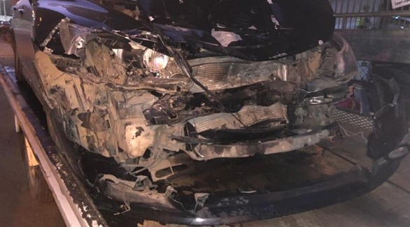 سيارة أحمد داش بعد الحادث (فيس بوك)