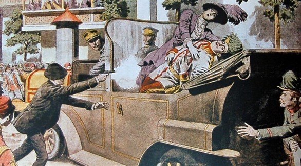 اغتيال الأرشيدوق فرانز فرديناند ولي عهد النمسا والمجر الذي أطلق الحرب العالمية الأولى (أرشيف)