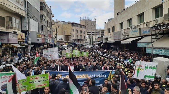 جانب من التحرك الاحتجاجي في عمّان 