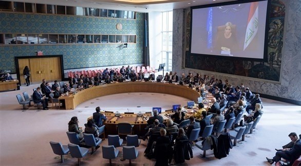 ممثلةُ الأمم المتحدة في العراق جينين هينيس بلاسخارت خلال إحاطة لمجلس الأمن (تويتر)