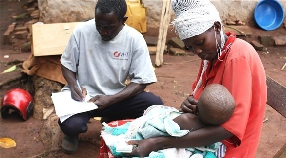 جانب من رعاية الأطفال المصابين في أوغندا (أرشيف)