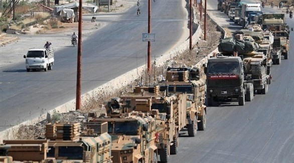تركيا ترسل رتلاً عسكرياً إلى خان شيخون جنوبي إدلب السورية (تويتر)