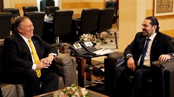رئيس الوزراء اللبناني سعد الحريري ووزير الخارجية الأمريكي مايك بومبيو (أرشيف)