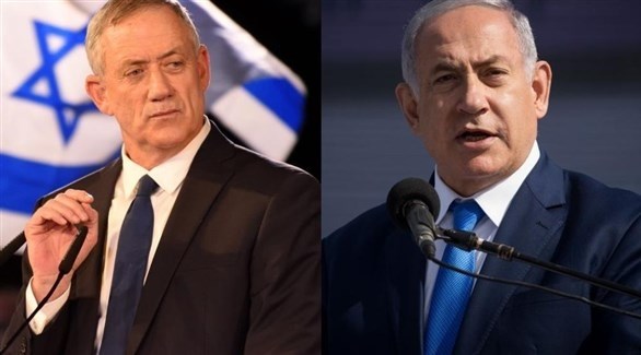 رئيس الوزراء الإسرائيلي بنيامين نتانياهو وزعيم تكتل أزرق أبيض بيني غانتس (أرشيف)