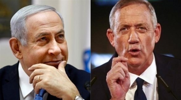 رئيس الوزراء الإسرائيلي بنيامين نتانياهو وزعيم تحالف أزرق أبيض بيني غانتس (أرشيف)