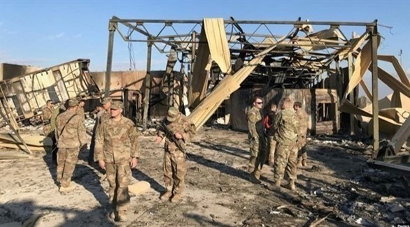 جنود أمريكيون في قاعدة عين أسد بعد القصف الإيراني (أرشيف)