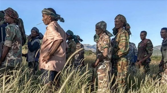 مقاتلون في صفوف ميليشيا أمهرة الموالية للحكومة الإثيوبية (أرشيف)