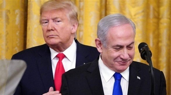 رئيس الورزاء الإسرائيلي بنيامين نتانياهو والرئيس الأمريكي دونالد ترامب اليوم في واشنطن (تويتر)