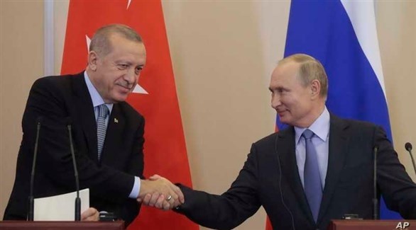 الرئيسان الروسي فلاديمير بوتين والتركي رجب طيب أردوغان.(أرشيف)