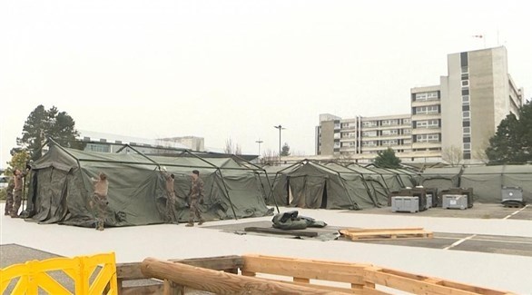المستشفى العسكري الميداني بمدينة ميلوز الفرنسية (أرشيف)