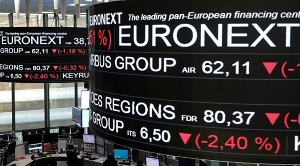 شاشة تداول الأسهم في البورصة الأوروبية (أرشيف)