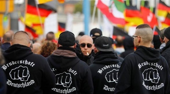 متطرفون يمينيون ألمان خلال مظاهرة في برلين (أرشيف)