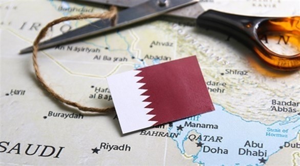 علم قطر على خريطة الخليج (تعبيرية)