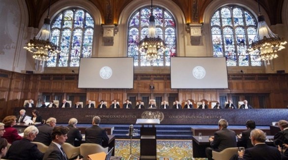 قاعة الجلسات في محكمة العدل الدولية في لاهاي (أرشيف)