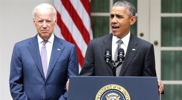 الرئيس الأمريكي السابق باراك أوباما ونائبه والمرشح الديمقراطي للرئاسة جو بايدن (أرشيف)