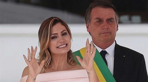 الرئيس البرازيلي جايير بولسونارو وزوجته ميشيل دي باولا (أرشيف)