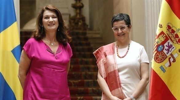 وزيرة الخارجية الإسبانية جونثاليث ونظيرتها السويدية ليند (أرشيف)