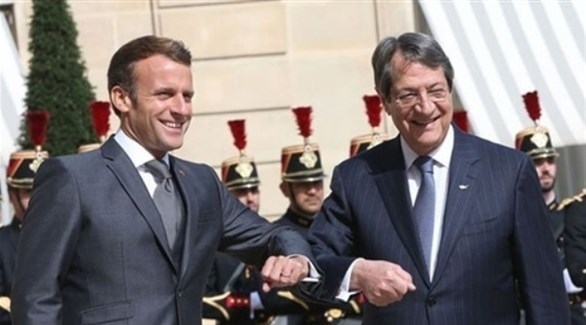 الرئيسان الفرنسي إيمانويل ماكرون والقبرصي نيكوس أناستاسياديس (أرشيف)