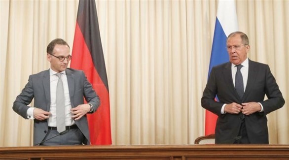 وزيرا الخارجية الألماني هايكو ماس والروسي سيرغي لافروف (أرشيف)