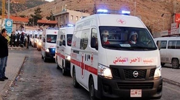 سيارات إسعاف تابعة للصليب الزحمر اللبناني (أرشيف)