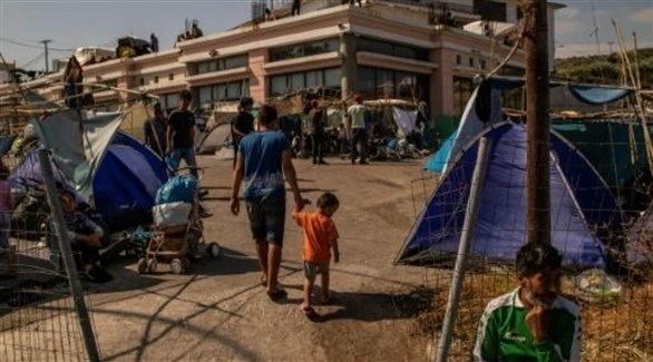 طالبو لجوء في مخيم باليونان (أرشيف)