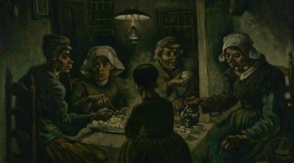 لوحة "آكلو البطاطا".. واحدة من أولى الروائع الفنية للرسام الشهير فان جوخ