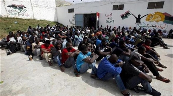 مهاجرون أفارقة في مركز احتجاز بليبيا (أرشيف) 