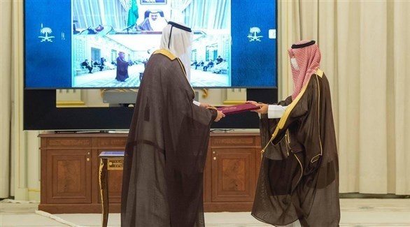 خادم الحرمين الشريفين يتسلم أوراق اعتماد سفير دولة قطر (تويتر)