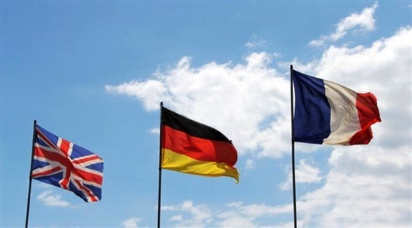 أعلام فرنسا وألمانيا وبريطانيا (أرشيف)
