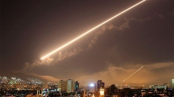 ضوء ناجم عن صواريخ دفاعية سورية (أرشيف)