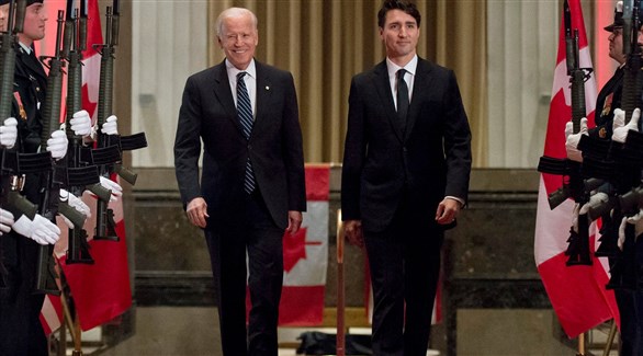 رئيس الوزراء الكندي جاستن ترودو والرئيس الأمريكي جو بايدن (أرشيف)
