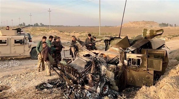 آلية عسكرية كردية مدمرة في العراق (أرشيف)