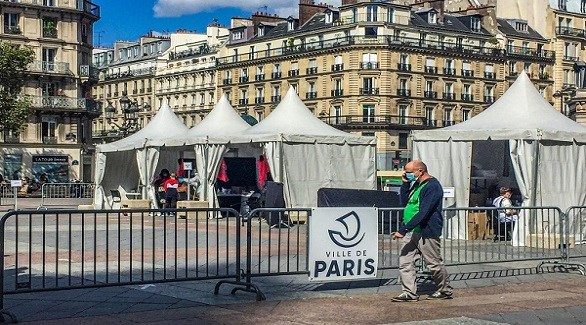 فرنسي مركز مؤقت لكشف كورونا في باريس (أرشيف)