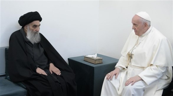 البابا فرنسيس والمرجع الشيعي علي السيستاني في العراق (أرشيف)